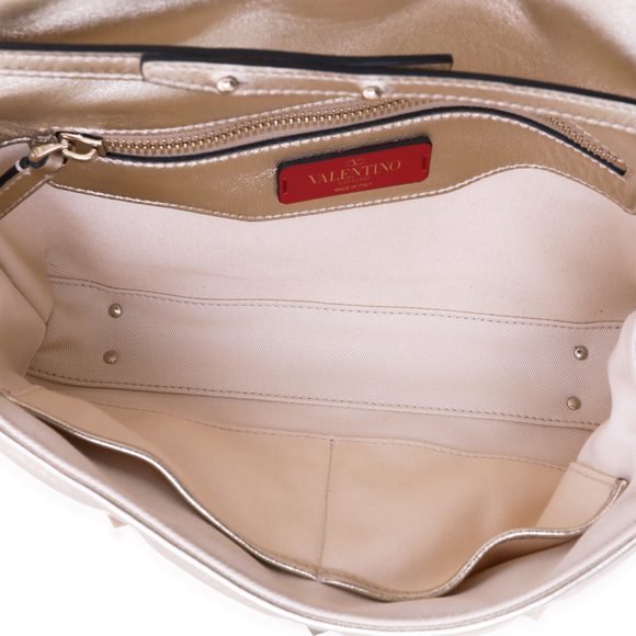 Valentino Metallic Gold Lambskin Rockstud Spike Convertible Bag - Picture 8 of 8